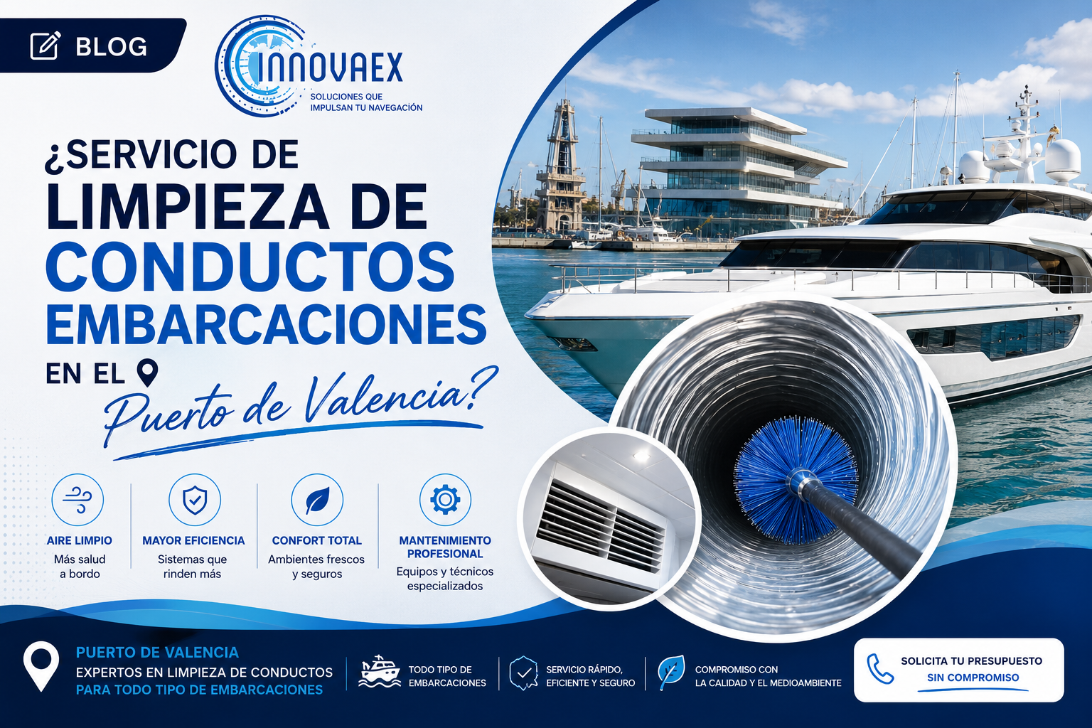 Servicio de limpieza de conductos en el Puerto de Valencia